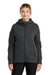 Nike NKFQ4798 Womens Tech Fleece Full Zip Hooded Sweatshirt Hoodie Heather Anthracite Grey Model Front