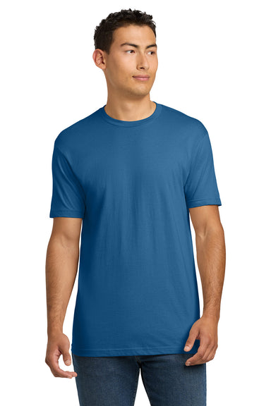 Next Level NL3600/3600 Mens Fine Jersey Short Sleeve Crewneck T-Shirt Cool Blue Model Front