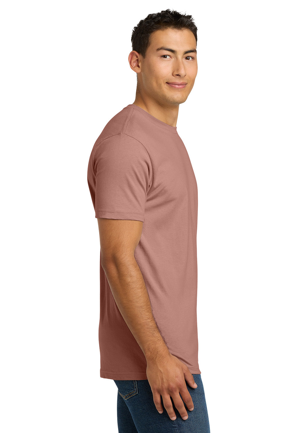 Next Level NL3600/3600 Mens Fine Jersey Short Sleeve Crewneck T-Shirt Desert Pink Model Side