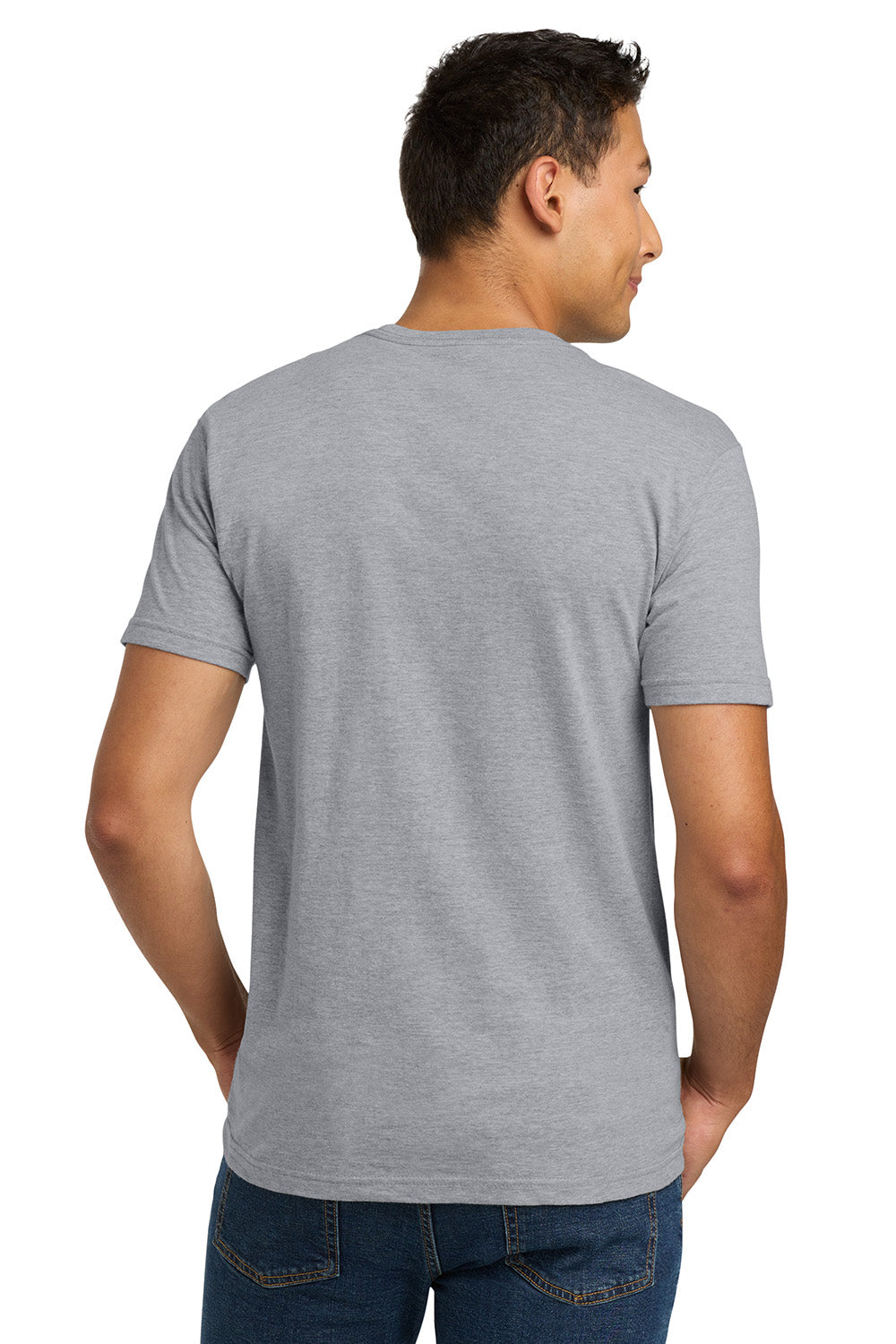 Next Level NL3600/3600 Mens Fine Jersey Short Sleeve Crewneck T-Shirt Heather Grey Model Back