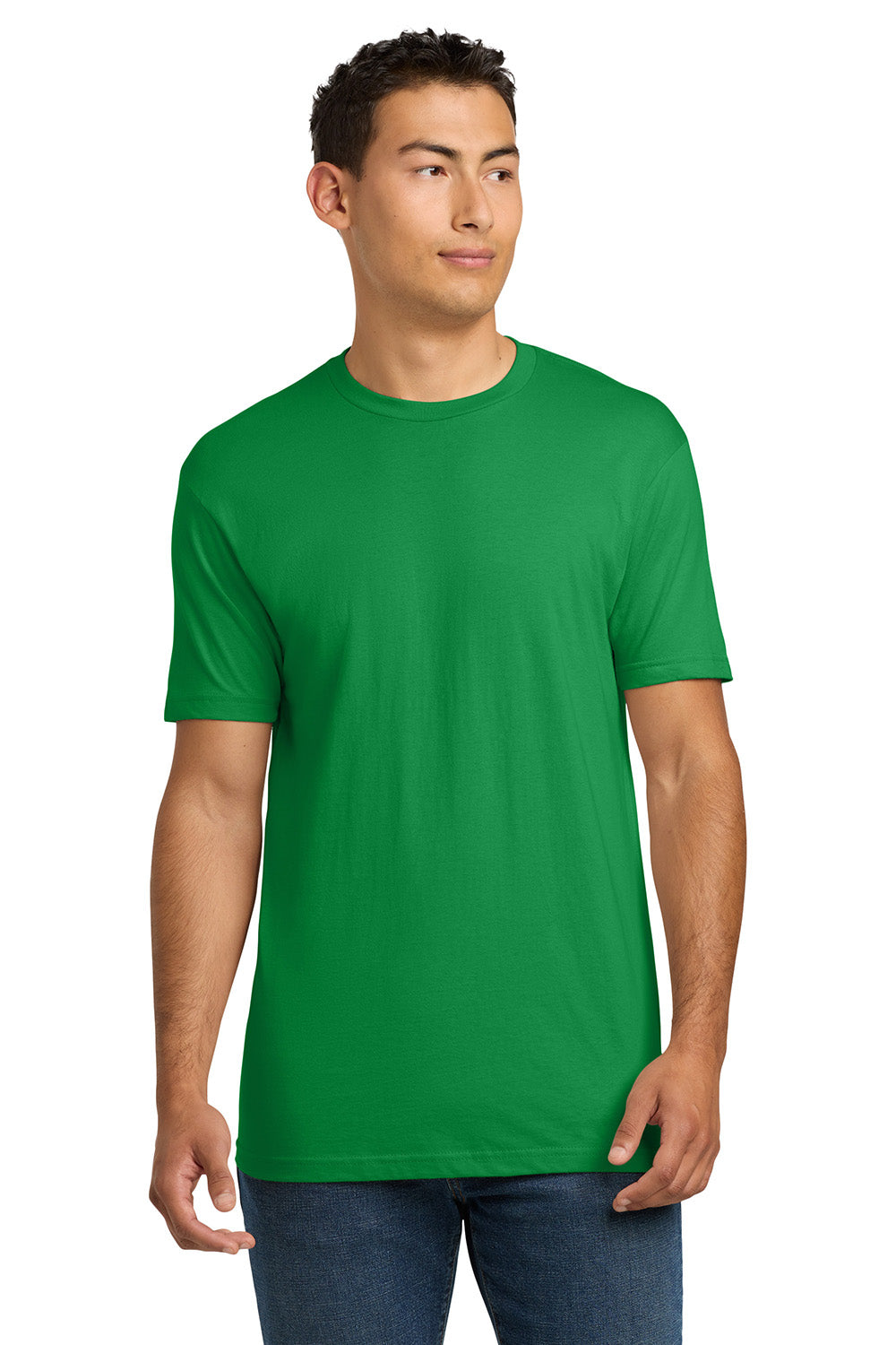 Next Level NL3600/3600 Mens Fine Jersey Short Sleeve Crewneck T-Shirt Kelly Green Model Front