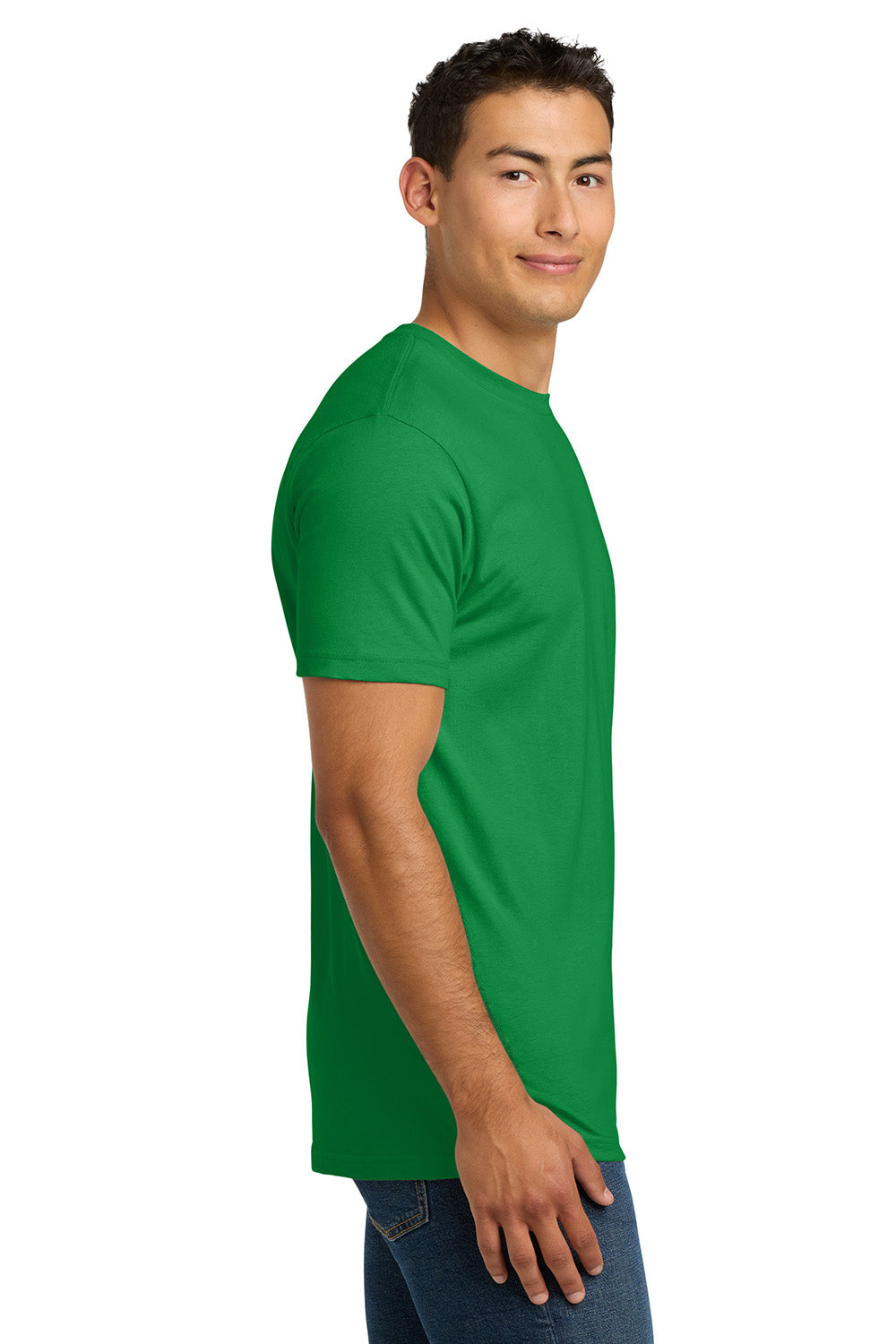 Next Level NL3600/3600 Mens Fine Jersey Short Sleeve Crewneck T-Shirt Kelly Green Model Side