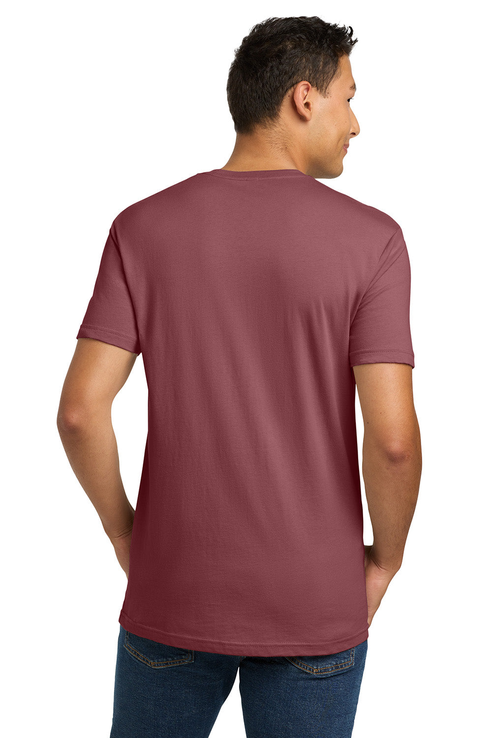 Next Level NL3600/3600 Mens Fine Jersey Short Sleeve Crewneck T-Shirt Mauve Model Back