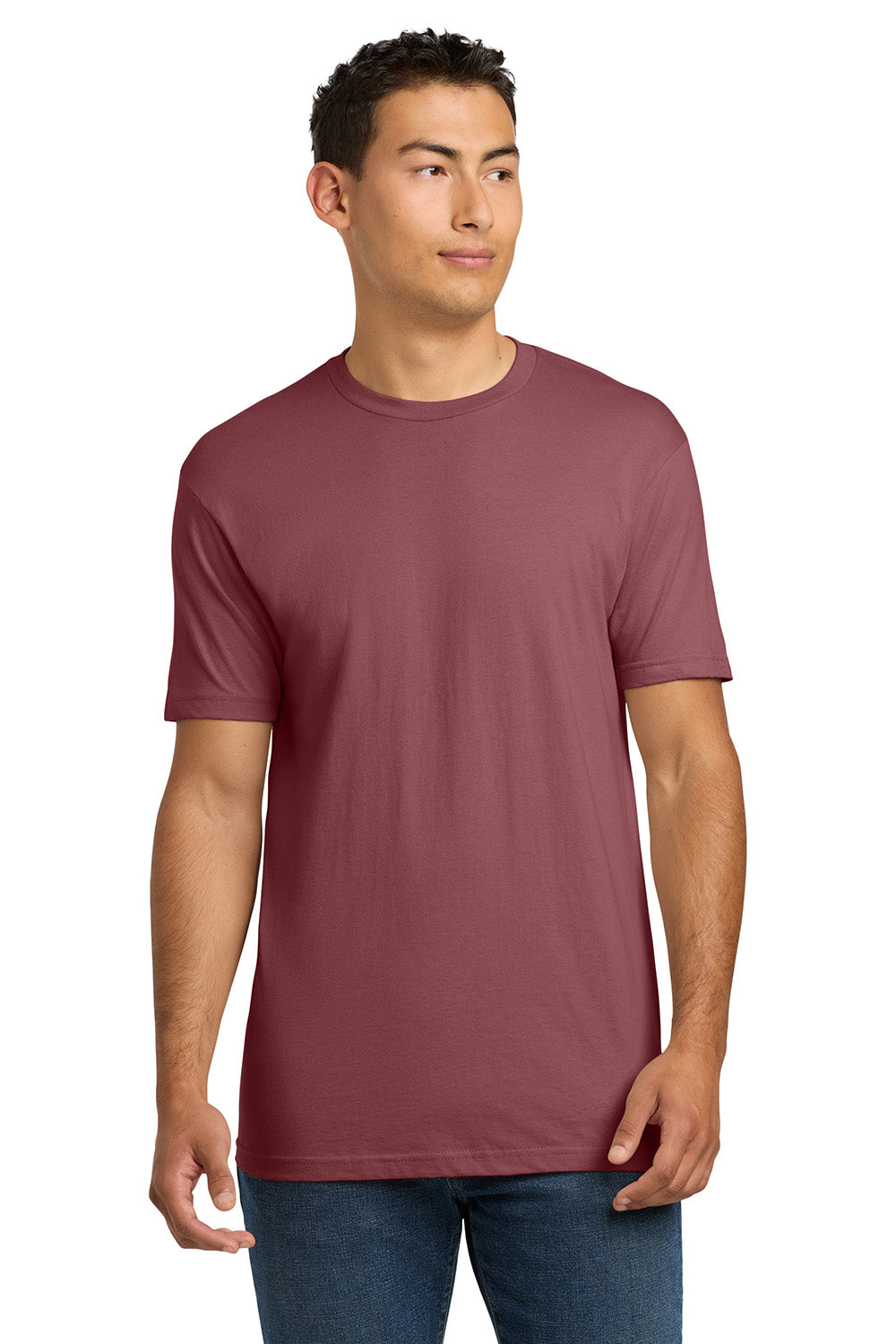 Next Level NL3600/3600 Mens Fine Jersey Short Sleeve Crewneck T-Shirt Mauve Model Front