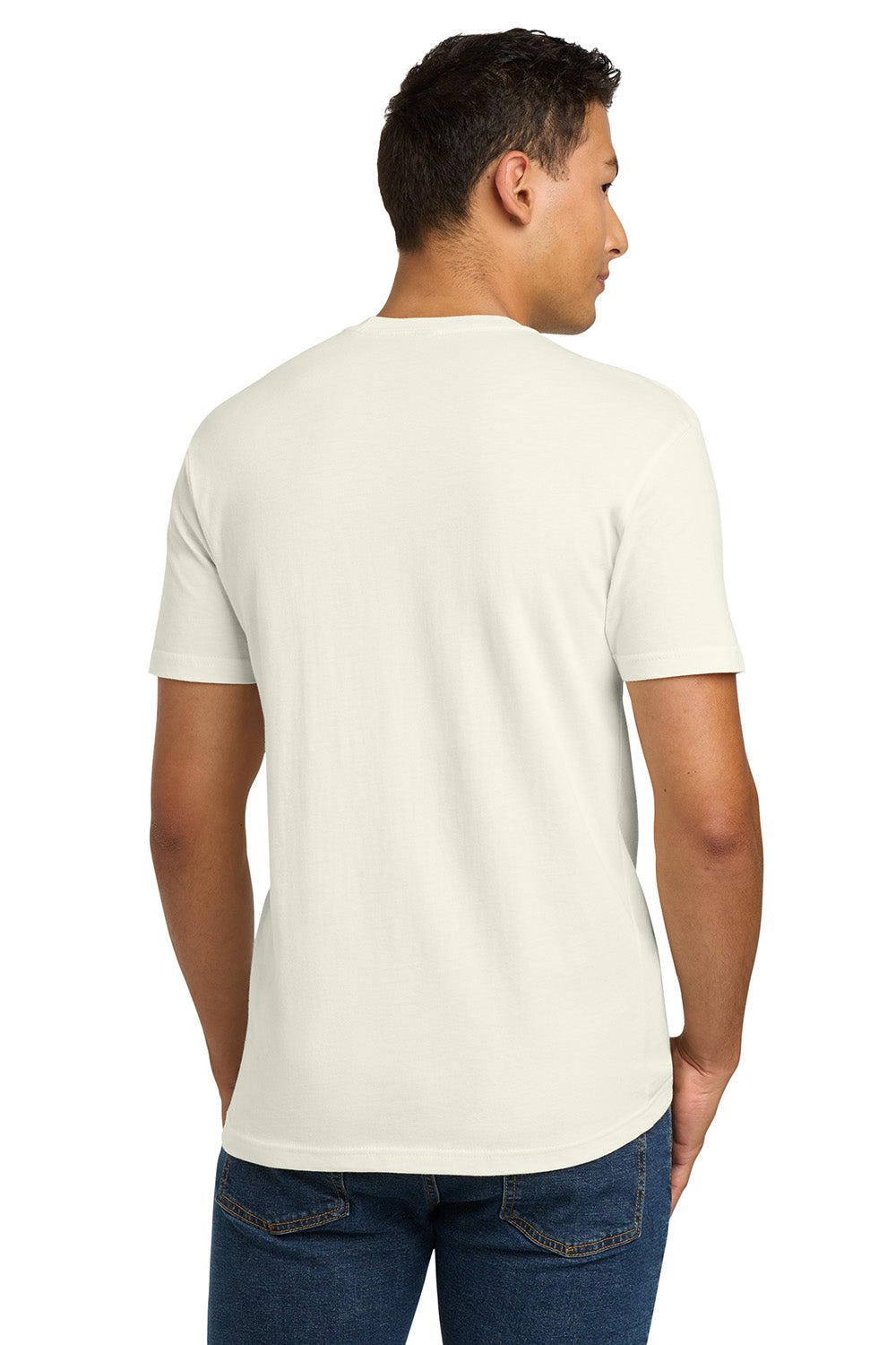 Next Level NL3600/3600 Mens Fine Jersey Short Sleeve Crewneck T-Shirt Natural Model Back