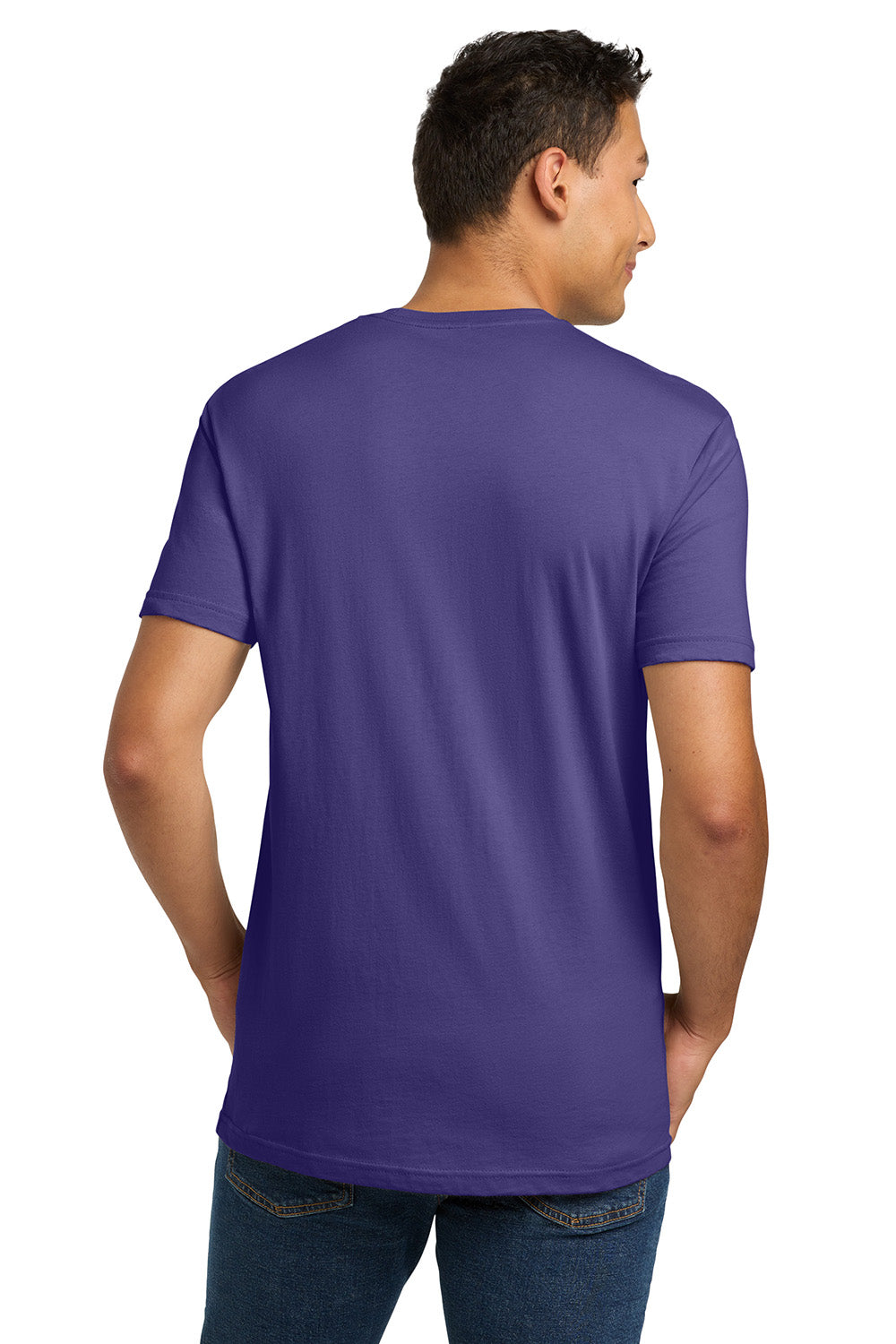 Next Level NL3600/3600 Mens Fine Jersey Short Sleeve Crewneck T-Shirt Purple Rush Model Back