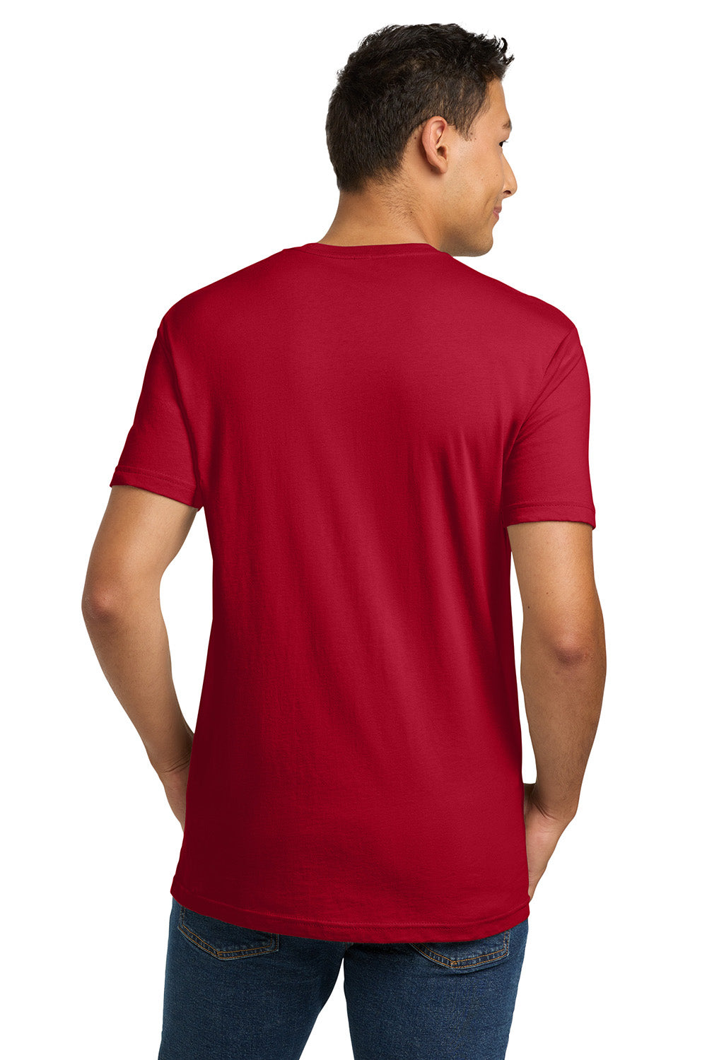 Next Level NL3600/3600 Mens Fine Jersey Short Sleeve Crewneck T-Shirt Red Model Back