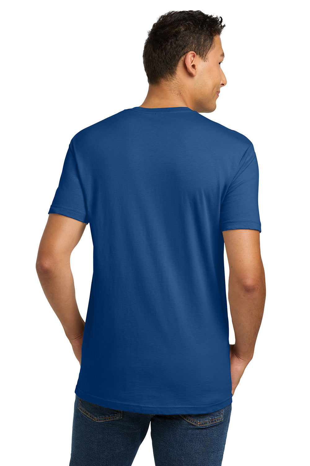 Next Level NL3600/3600 Mens Fine Jersey Short Sleeve Crewneck T-Shirt Royal Blue Model Back