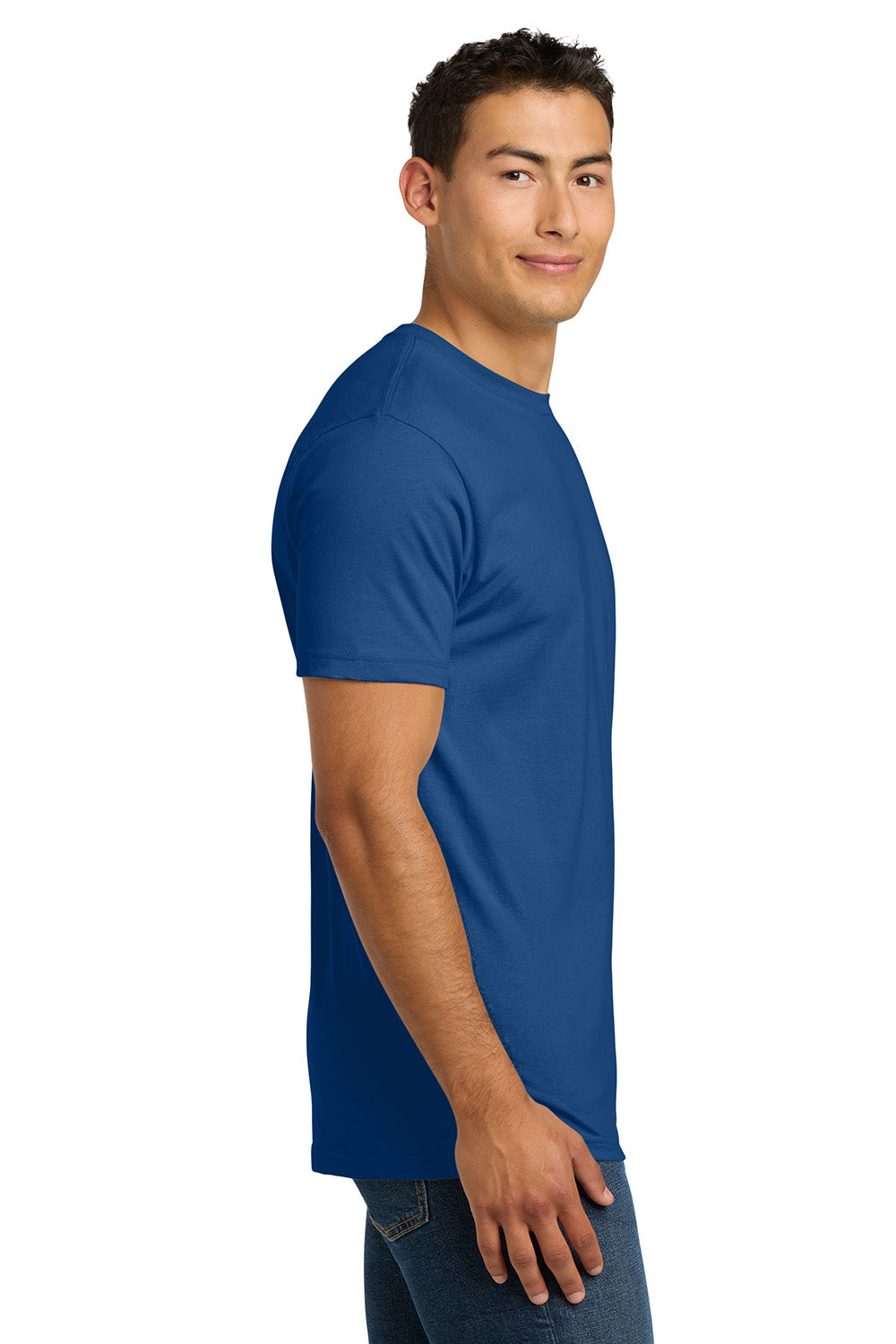 Next Level NL3600/3600 Mens Fine Jersey Short Sleeve Crewneck T-Shirt Royal Blue Model Side