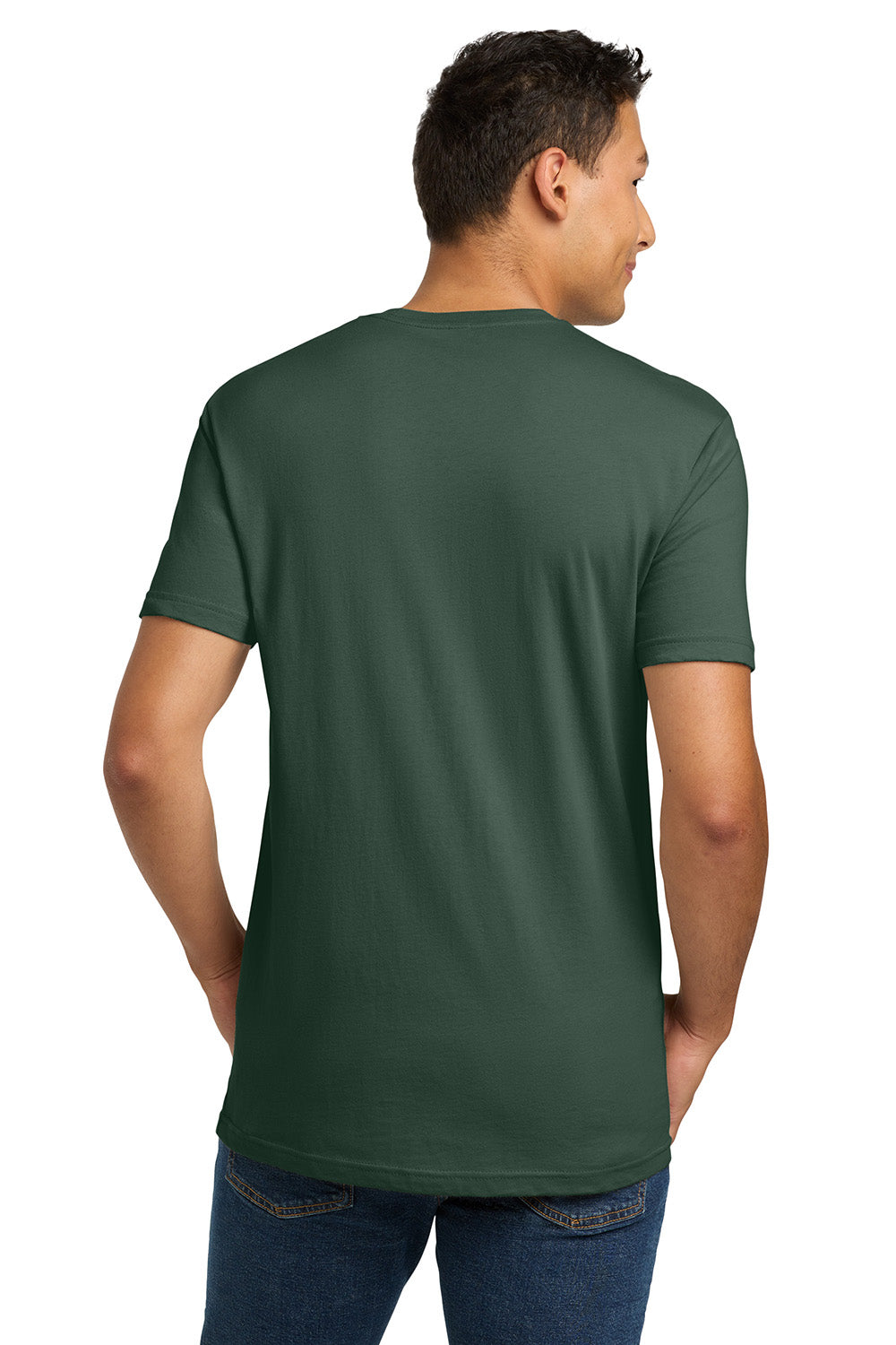 Next Level NL3600/3600 Mens Fine Jersey Short Sleeve Crewneck T-Shirt Royal Pine Green Model Back