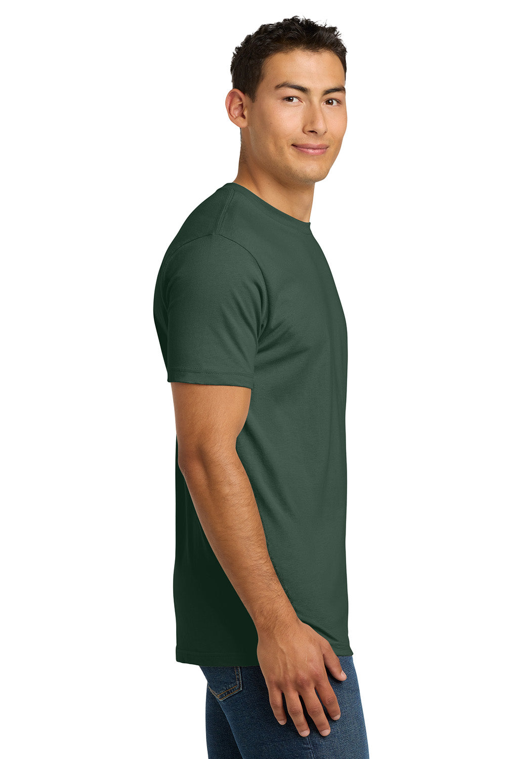 Next Level NL3600/3600 Mens Fine Jersey Short Sleeve Crewneck T-Shirt Royal Pine Green Model Side