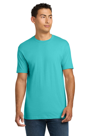 Next Level NL3600/3600 Mens Fine Jersey Short Sleeve Crewneck T-Shirt Tahiti Blue Model Front