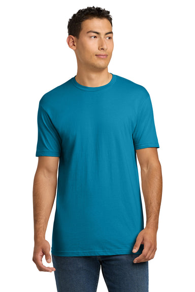 Next Level NL3600/3600 Mens Fine Jersey Short Sleeve Crewneck T-Shirt Turquoise Blue Model Front