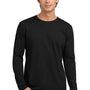 Next Level Mens Fine Jersey Long Sleeve Crewneck T-Shirt - Black