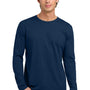 Next Level Mens Fine Jersey Long Sleeve Crewneck T-Shirt - Cool Blue