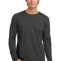 Next Level Mens Fine Jersey Long Sleeve Crewneck T-Shirt - Heavy Metal Grey