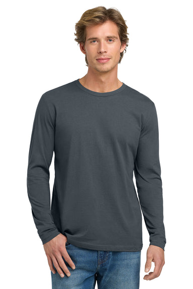 Next Level NL3601/N3601/3601 Mens Fine Jersey Long Sleeve Crewneck T-Shirt Indigo Blue Model Front