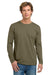 Next Level NL3601/N3601/3601 Mens Fine Jersey Long Sleeve Crewneck T-Shirt Military Green Model Front