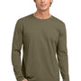 Next Level Mens Fine Jersey Long Sleeve Crewneck T-Shirt - Military Green