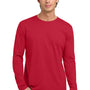 Next Level Mens Fine Jersey Long Sleeve Crewneck T-Shirt - Red