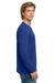 Next Level NL3601/N3601/3601 Mens Fine Jersey Long Sleeve Crewneck T-Shirt Royal Blue Model Side