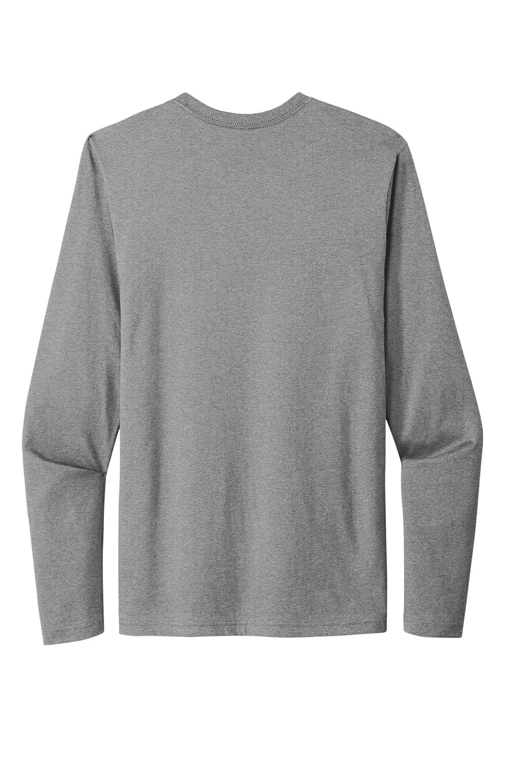 Next Level NL3601/N3601/3601 Mens Fine Jersey Long Sleeve Crewneck T-Shirt Heather Grey Flat Back