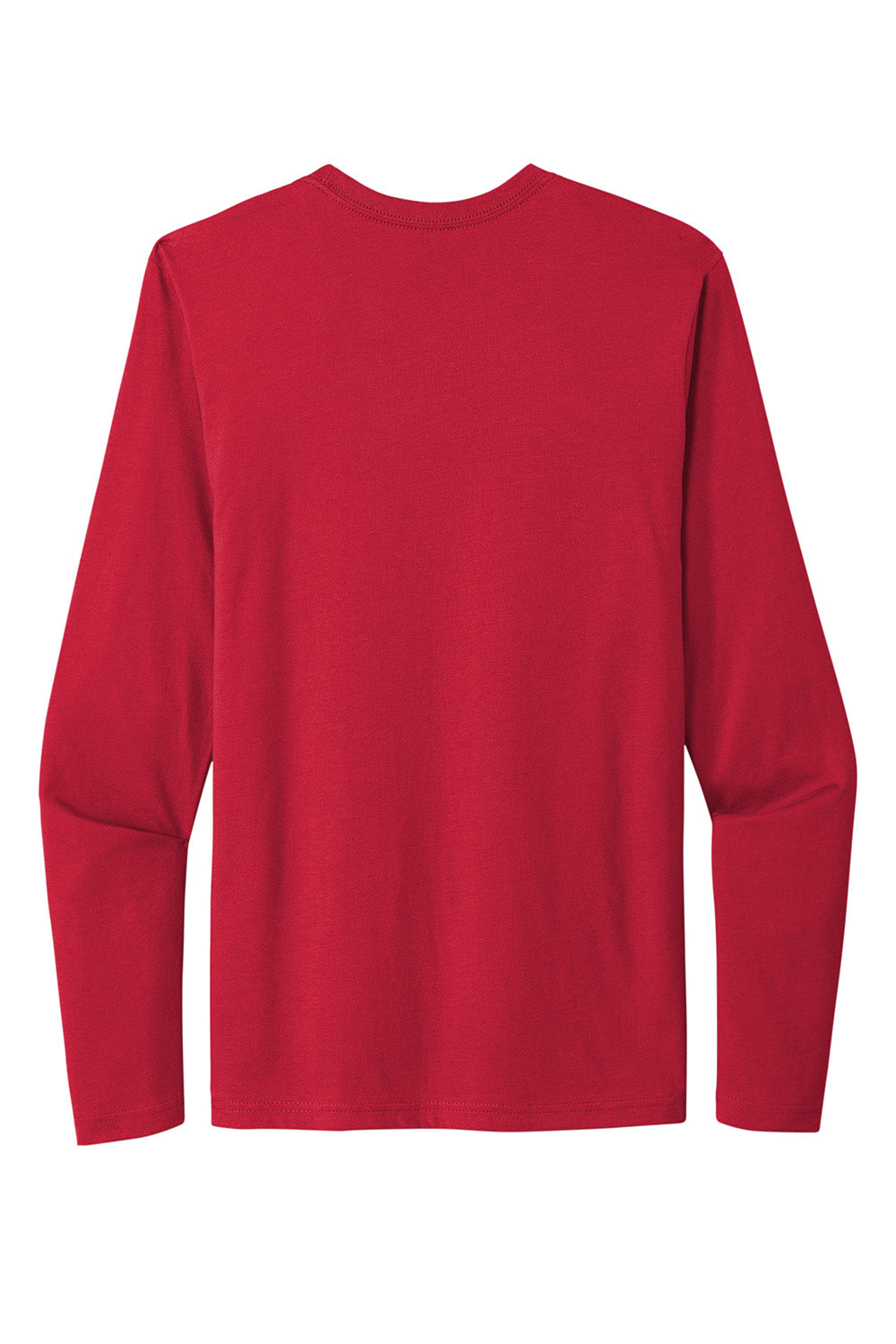 Next Level NL3601/N3601/3601 Mens Fine Jersey Long Sleeve Crewneck T-Shirt Red Flat Back