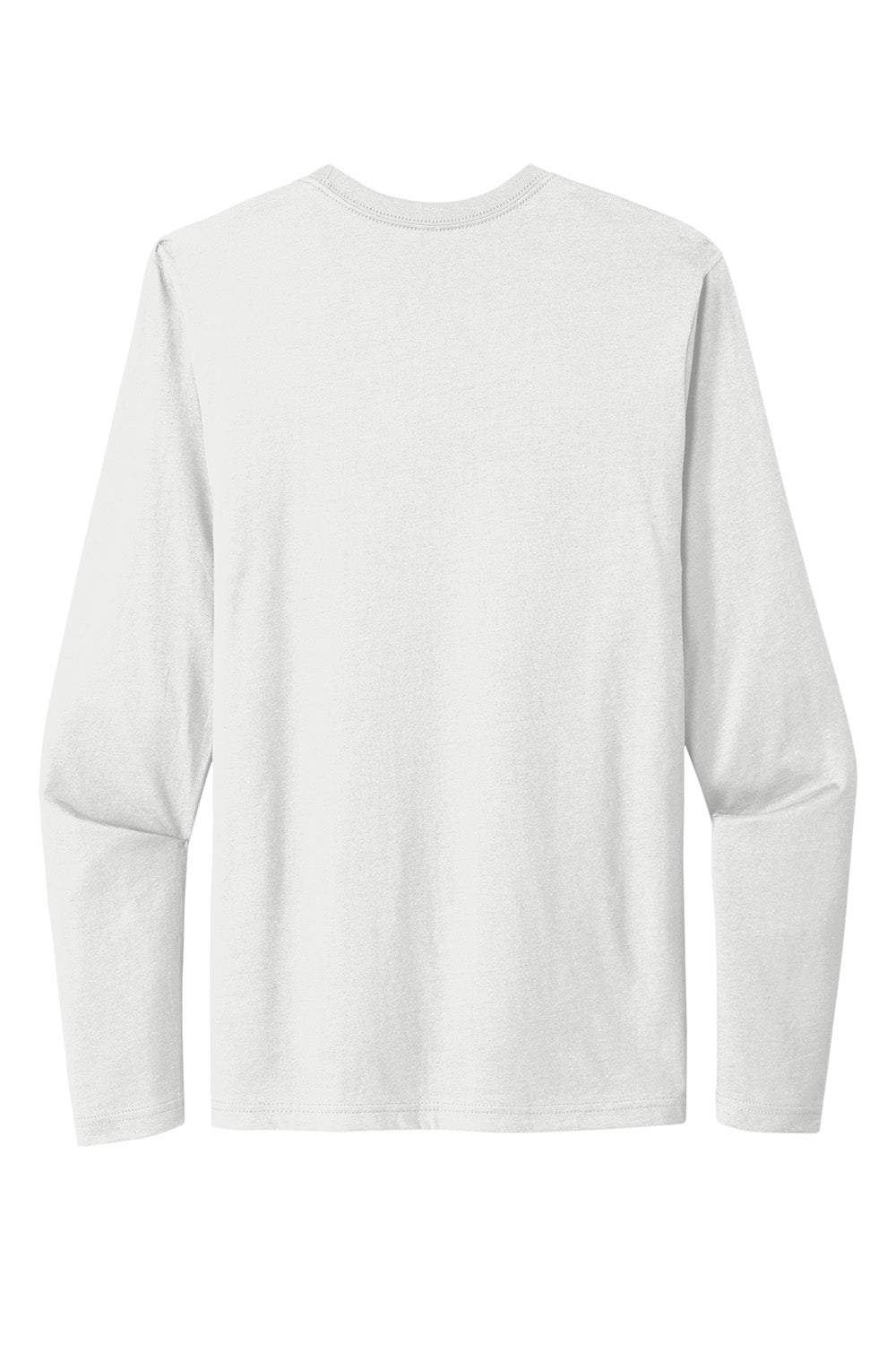 Next Level NL3601/N3601/3601 Mens Fine Jersey Long Sleeve Crewneck T-Shirt White Flat Back