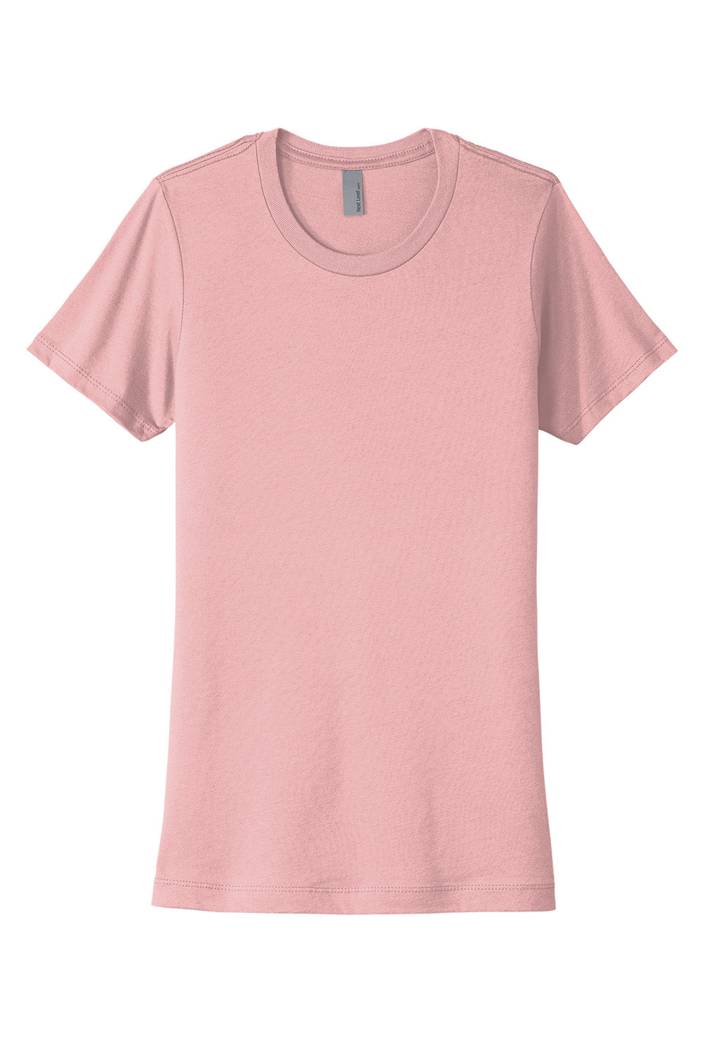 Next Level NL3900/N3900/3900 Womens Boyfriend Fine Jersey Short Sleeve Crewneck T-Shirt Light Pink Flat Front