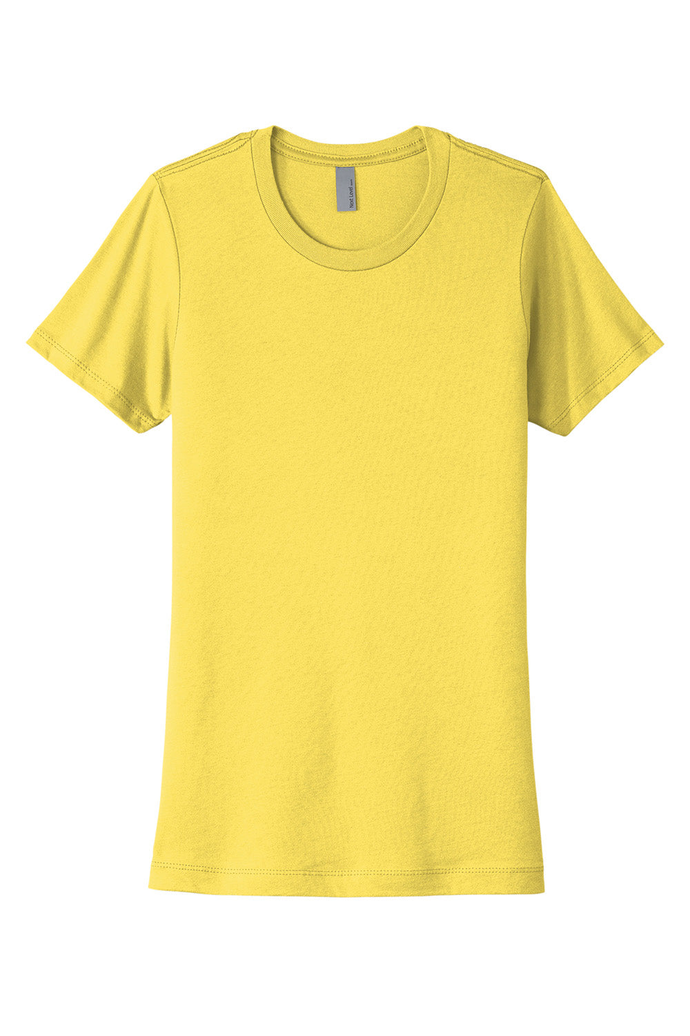 Next Level NL3900/N3900/3900 Womens Boyfriend Fine Jersey Short Sleeve Crewneck T-Shirt Vibrant Yellow Flat Front