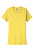 Next Level NL3900/N3900/3900 Womens Boyfriend Fine Jersey Short Sleeve Crewneck T-Shirt Vibrant Yellow Flat Front