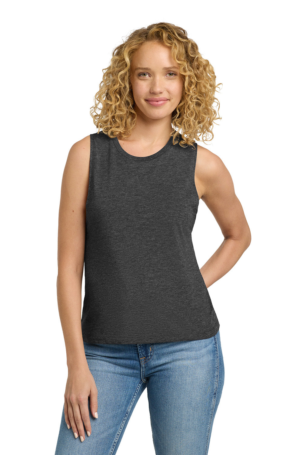 Next Level NL5013/N5013/5013 Womens Festival Muscle Tank Top Charcoal Grey Model Front