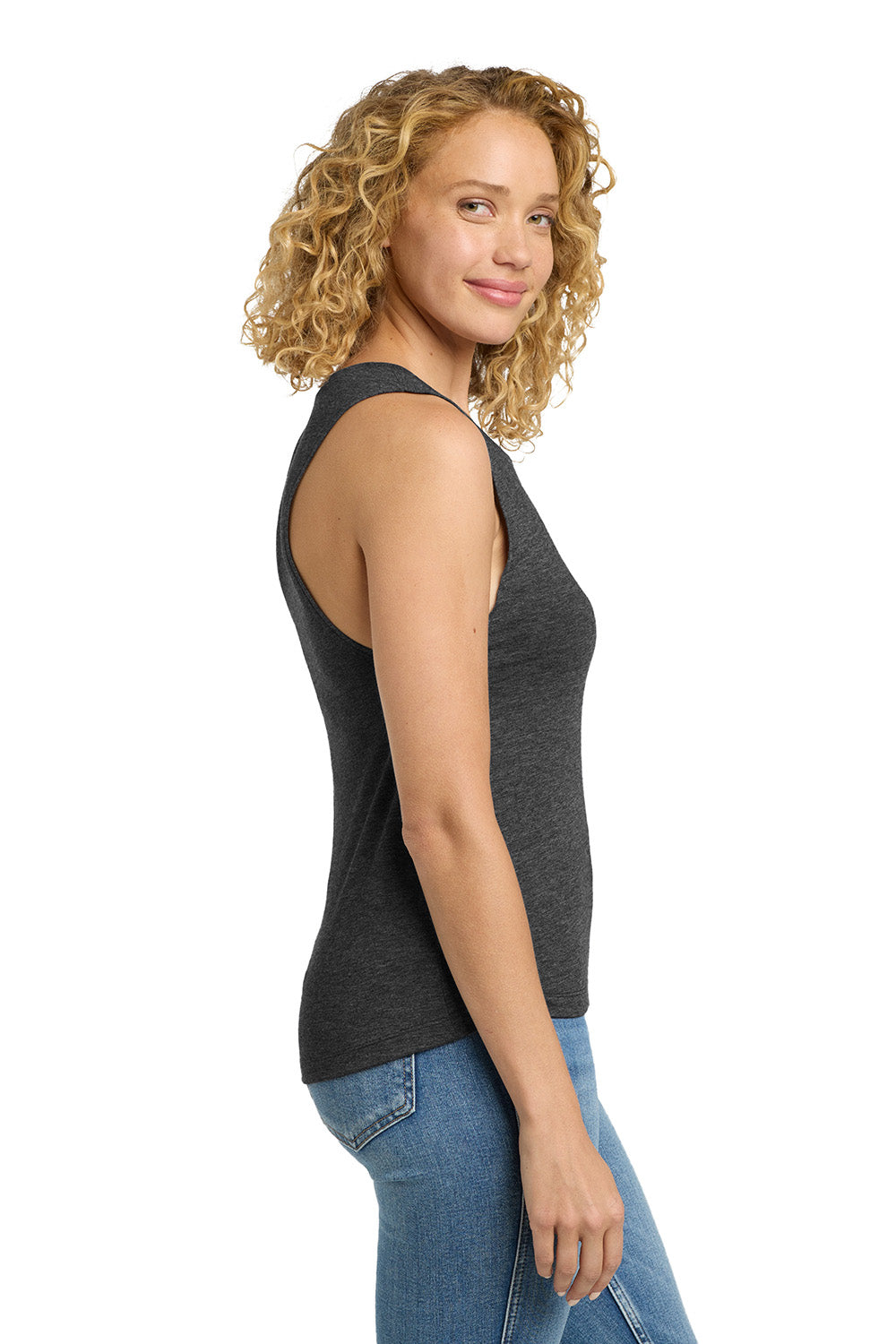 Next Level NL5013/N5013/5013 Womens Festival Muscle Tank Top Charcoal Grey Model Side