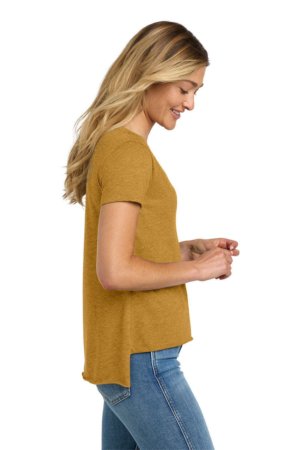 Next Level NL5030/5030 Womens Festival Short Sleeve Crewneck T-Shirt Antique Gold Model Side