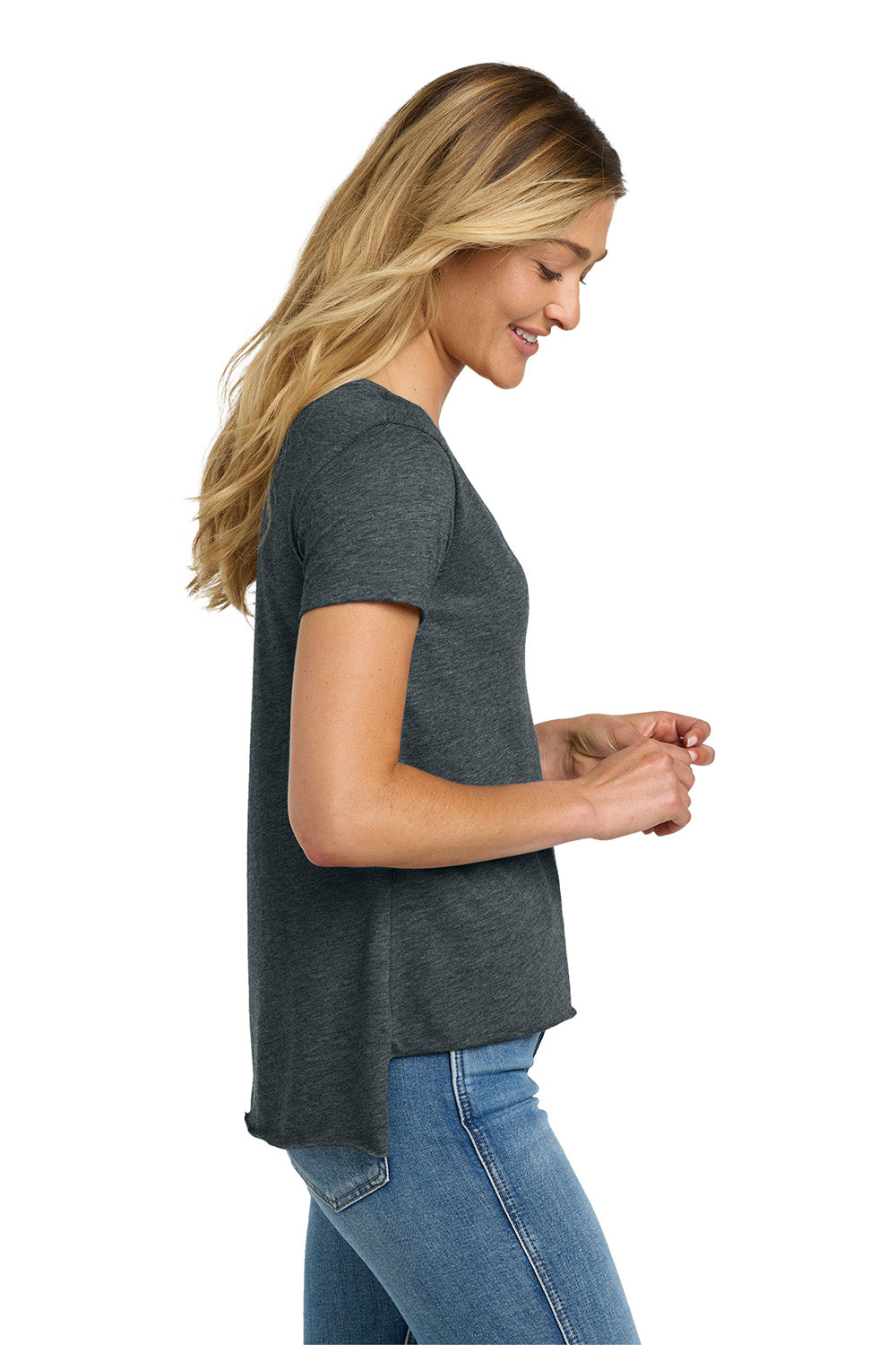 Next Level NL5030/5030 Womens Festival Short Sleeve Crewneck T-Shirt Charcoal Grey Model Side