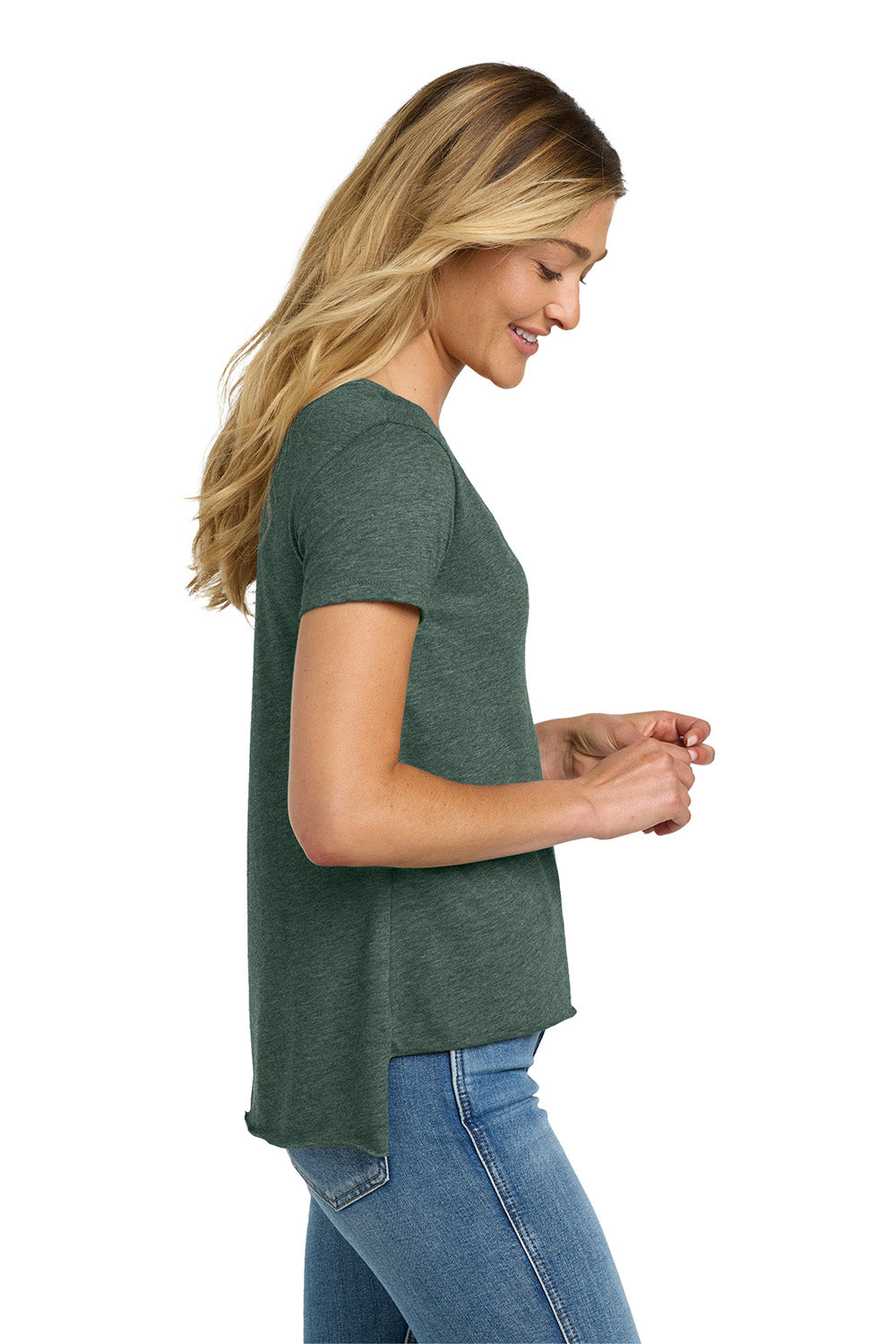 Next Level NL5030/5030 Womens Festival Short Sleeve Crewneck T-Shirt Royal Pine Green Model Side