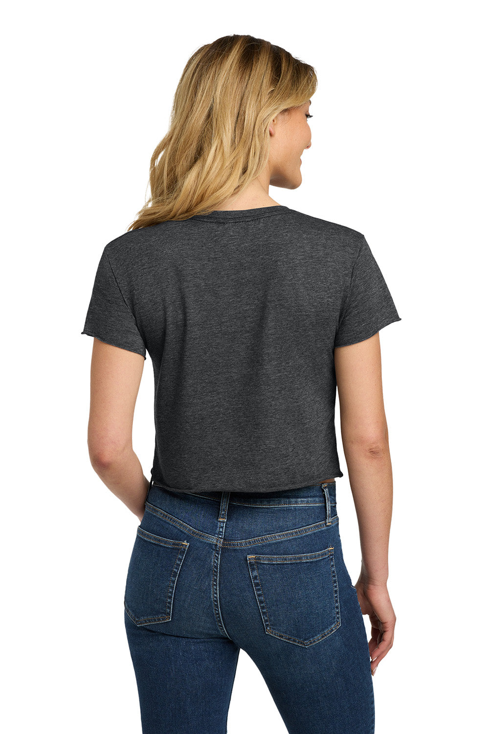 Next Level NL5080/N5080/5080 Womens Festival Cali Crop Short Sleeve Crewneck T-Shirt Charcoal Grey Model Back