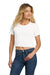 Next Level NL5080/N5080/5080 Womens Festival Cali Crop Short Sleeve Crewneck T-Shirt White Model Front