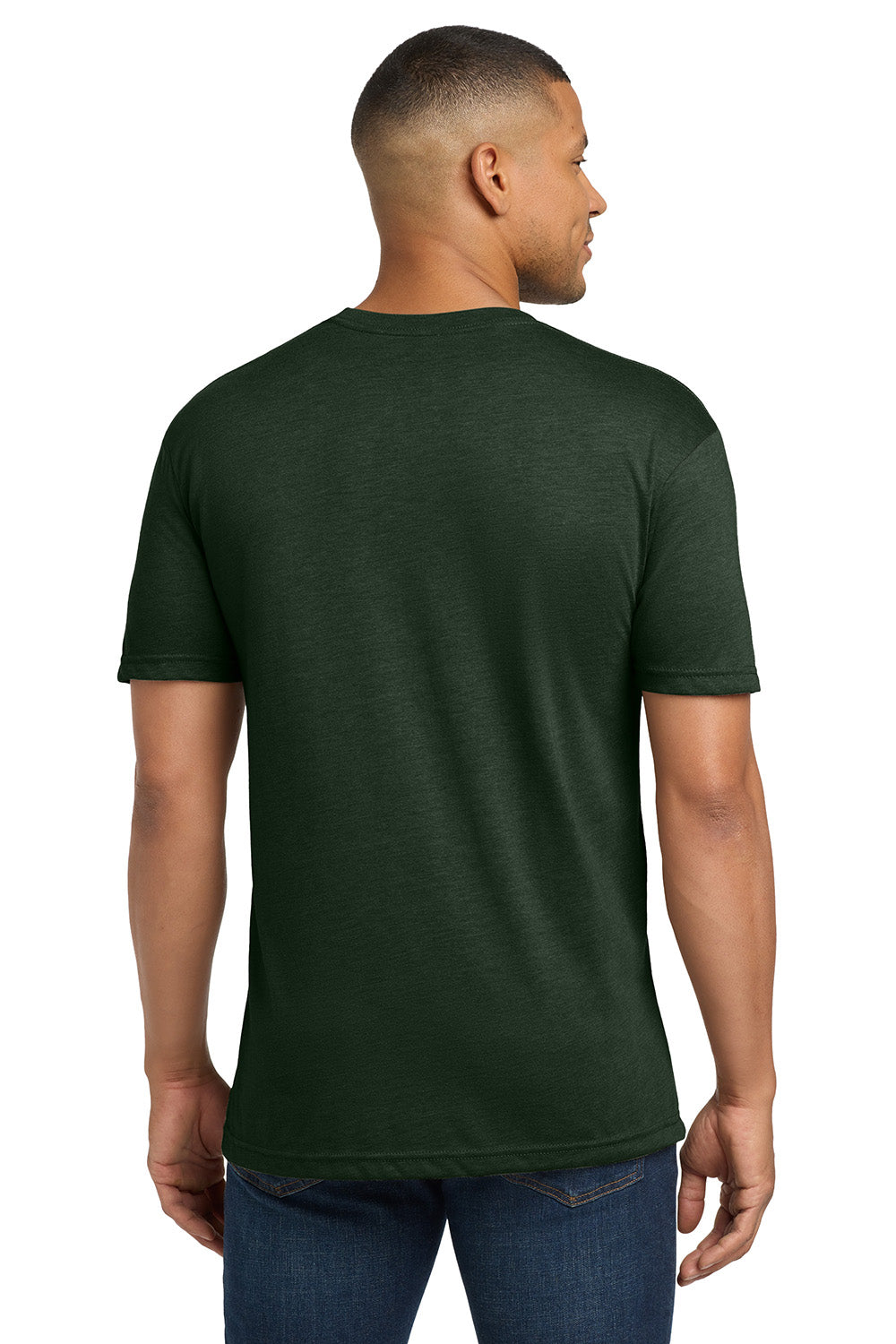 Next Level NL6010/6010 Mens Jersey Short Sleeve Crewneck T-Shirt Black Forest Green Model Back