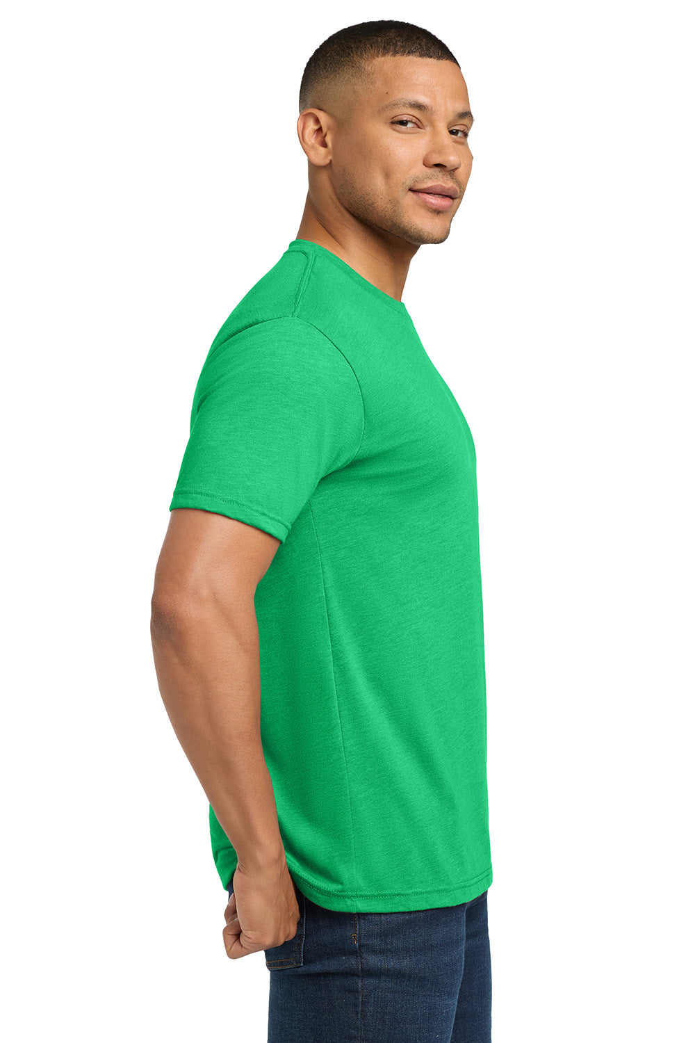 Next Level NL6010/6010 Mens Jersey Short Sleeve Crewneck T-Shirt Envy Green Model Side