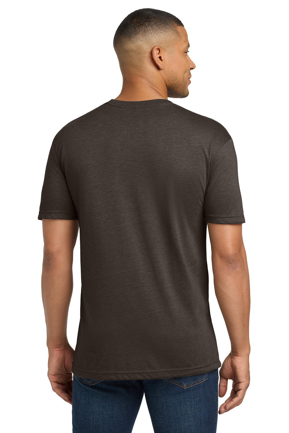 Next Level NL6010/6010 Mens Jersey Short Sleeve Crewneck T-Shirt Macchiato Brown Model Back