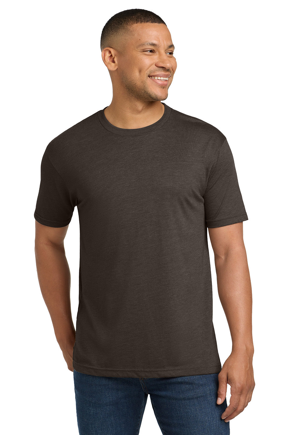 Next Level NL6010/6010 Mens Jersey Short Sleeve Crewneck T-Shirt Macchiato Brown Model Front