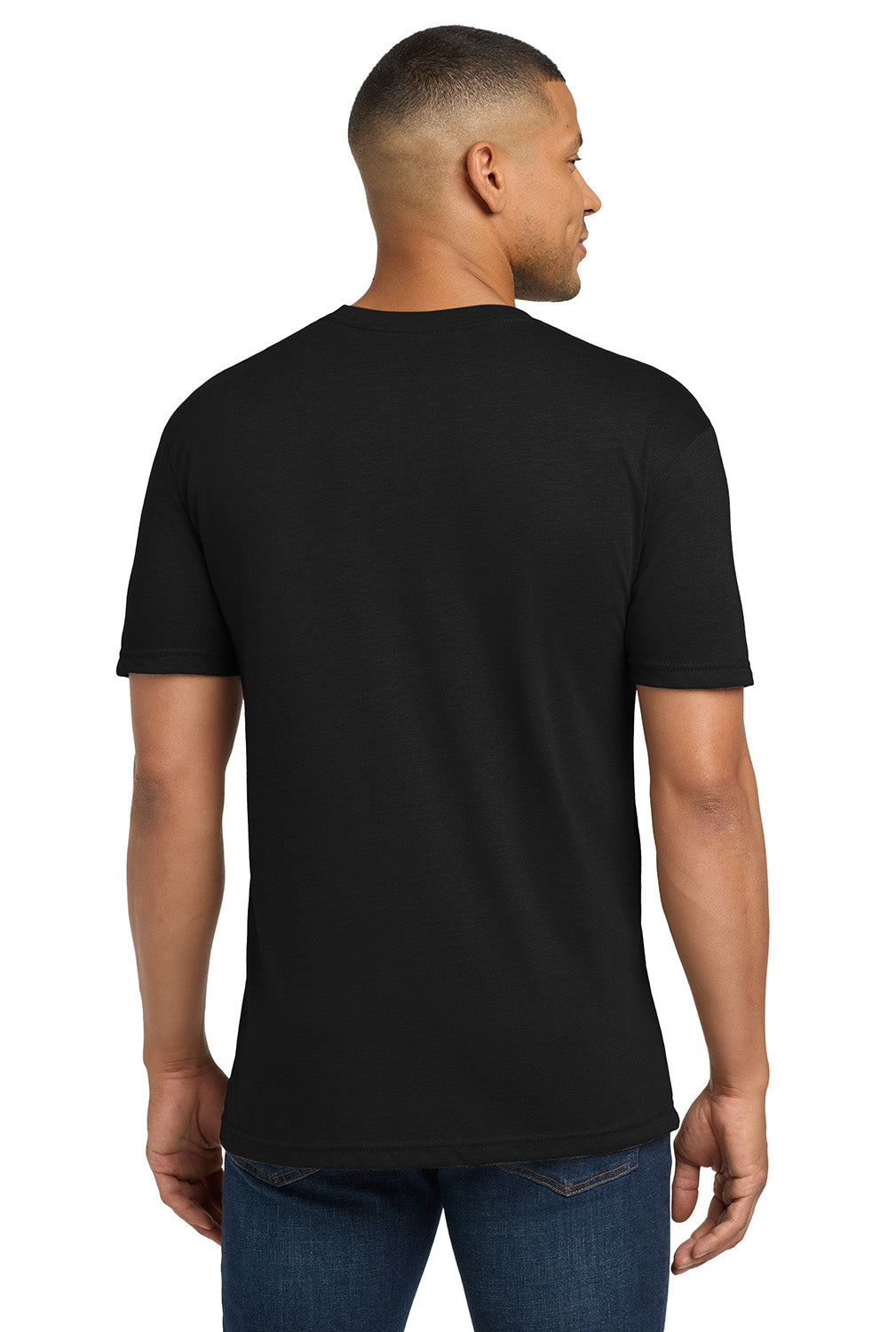 Next Level NL6010/6010 Mens Jersey Short Sleeve Crewneck T-Shirt Black Model Back