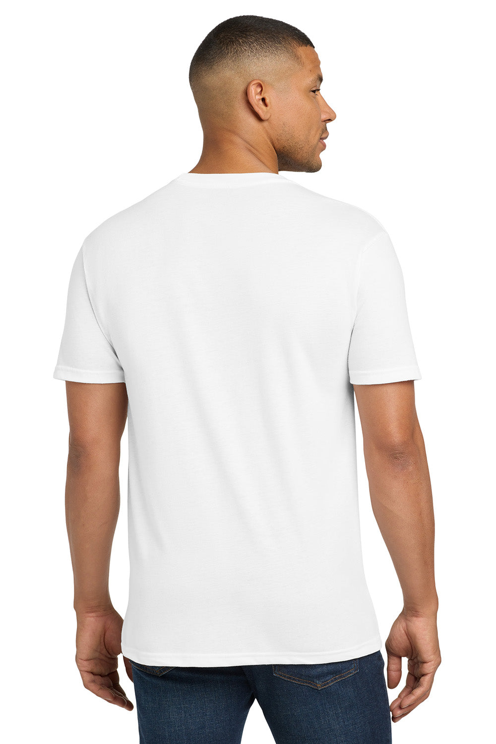 Next Level NL6010/6010 Mens Jersey Short Sleeve Crewneck T-Shirt White Model Back