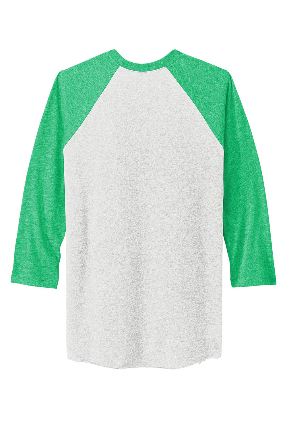 Next Level NL6051/6051 Mens Jersey 3/4 Sleeve Crewneck T-Shirt Heather White/Envy Green Flat Back