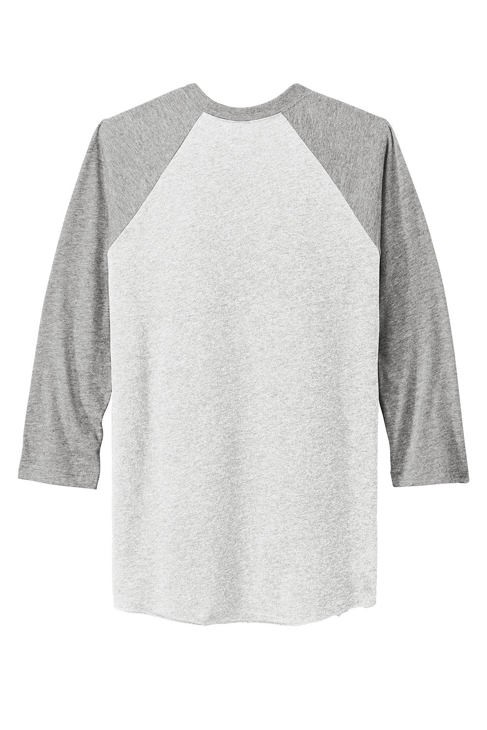 Next Level NL6051/6051 Mens Jersey 3/4 Sleeve Crewneck T-Shirt Heather White/Heather Grey Flat Back