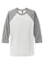 Next Level NL6051/6051 Mens Jersey 3/4 Sleeve Crewneck T-Shirt Heather White/Heather Grey Flat Front