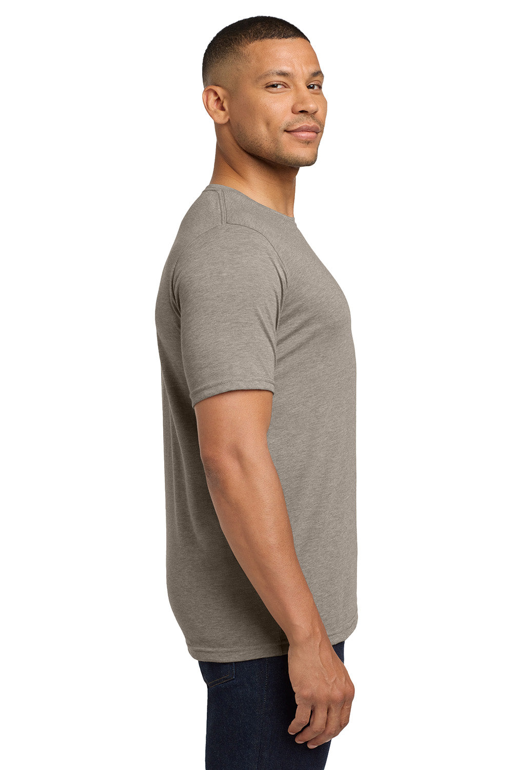 Next Level NL6200/6200 Mens Jersey Short Sleeve Crewneck T-Shirt Ash Grey Model Side