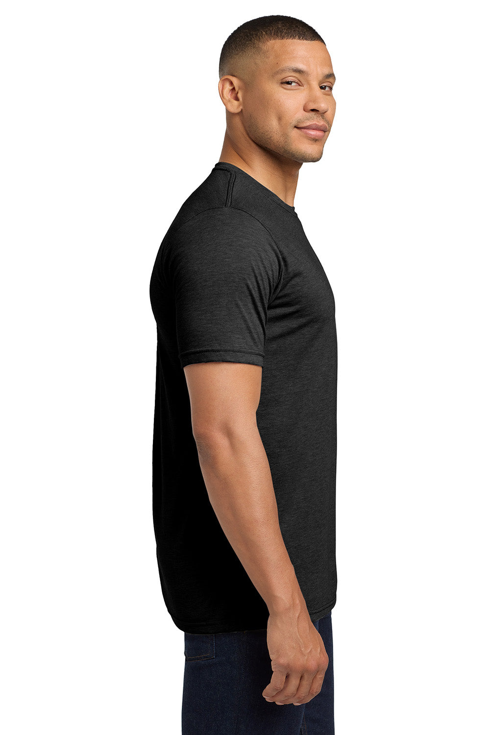 Next Level NL6200/6200 Mens Jersey Short Sleeve Crewneck T-Shirt Black Model Side