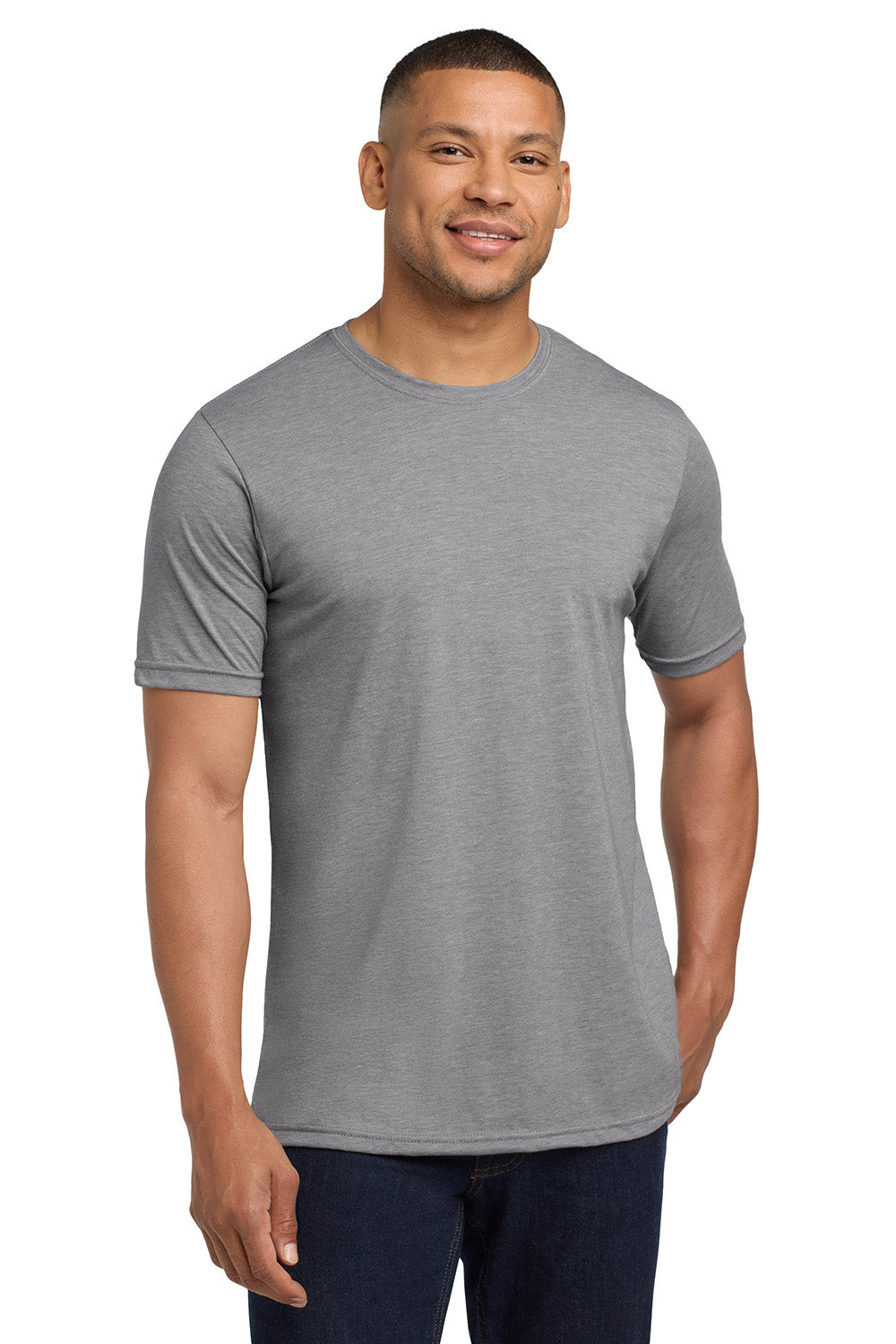 Next Level NL6200/6200 Mens Jersey Short Sleeve Crewneck T-Shirt Heather Grey Model Front